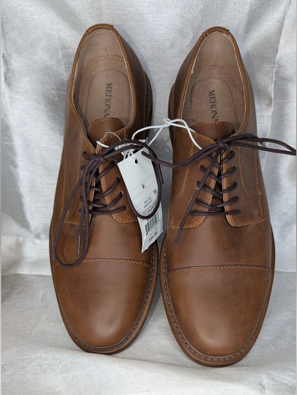 Merona Men's Brown Leather Lace-Up Dress Shoes